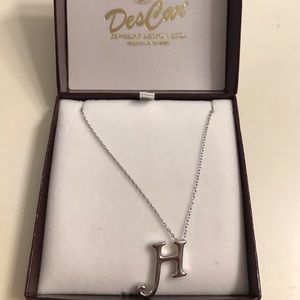 Sterling silver H initial necklace